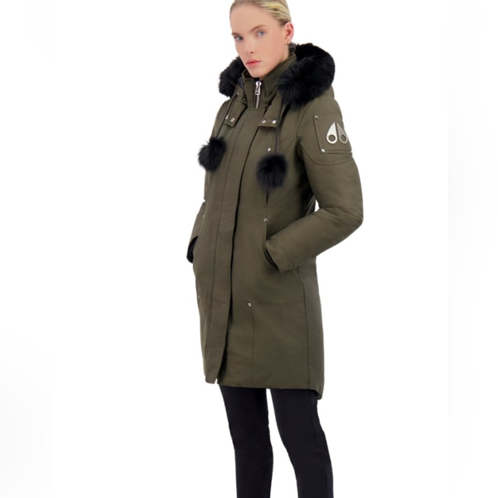 Women’s olive and black parka